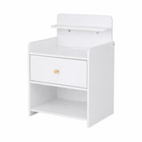 Darrahopens Furniture > Bedroom > Bedside Tables Artiss Bedside Table Drawer Charging Station White