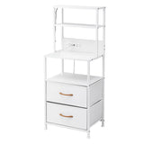 Darrahopens Furniture > Bedroom > Bedside Tables Artiss Bedside Table Tall Nightstand with Charging Station Drawers LED White