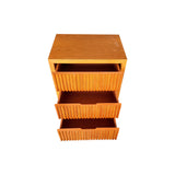 Darrahopens Furniture > Bedroom > Bedside Tables Bedside Table MDF Brown Colour Waveform Design Three Drawers