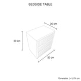Darrahopens Furniture > Bedroom > Bedside Tables Bedside Table MDF Brown Colour Waveform Design Three Drawers