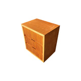 Darrahopens Furniture > Bedroom > Bedside Tables Bedside Table MDF Brown Colour Waveform Design Three Drawers