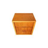 Darrahopens Furniture > Bedroom > Bedside Tables Bedside Table MDF Brown Colour Waveform Design Three Drawers