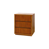 Darrahopens Furniture > Bedroom > Bedside Tables Bedside Table MDF Brown Colour Waveform Design Three Drawers