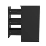 Darrahopens Furniture > Bedroom > Bedside Tables Black White Black Bedside Table with 3 Drawers, Modern Design, 38x35x66cm Storage Cabinet In Australia - Darrahopens