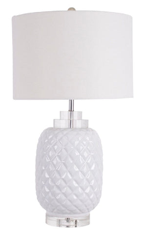 Darrahopens Furniture > Bedroom > Bedside Tables Island White Table Lamp Gloss Ceramic Bedside 67cm