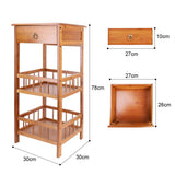 Darrahopens Furniture > Bedroom > Bedside Tables P&P Bamboo Bedside Table Nightstand Smooth Storage Side End Table with Drawers for Small Spaces