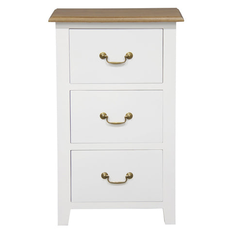Darrahopens Furniture > Bedroom > Bedside Tables Tasmania 3 Drawer Lamp Table (White Caramel)