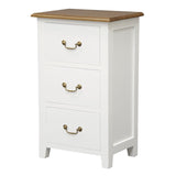 Darrahopens Furniture > Bedroom > Bedside Tables Tasmania 3 Drawer Lamp Table (White Caramel)