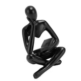 Darrahopens Furniture > Bedroom > Bedside Tables Thinker Reading Statue Resin Sitting Figure Abstract Art Ornament for Living Room Cabinet Decoration Black In Australia - Darrahopens