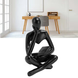 Darrahopens Furniture > Bedroom > Bedside Tables Thinker Reading Statue Resin Sitting Figure Abstract Art Ornament for Living Room Cabinet Decoration Black In Australia - Darrahopens