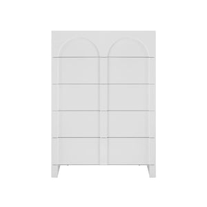 Darrahopens Furniture > Bedroom Dome White 5 Chest of Drawers