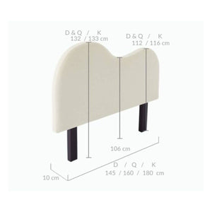 Darrahopens Furniture > Bedroom Dome Whte Headboard Queen