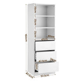 Darrahopens Furniture > Bedroom > Dressers Artiss 2x Chest of 3 Drawers Tallboy Cabinet White
