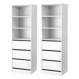 Darrahopens Furniture > Bedroom > Dressers Artiss 2x Chest of 3 Drawers Tallboy Cabinet White