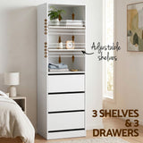 Darrahopens Furniture > Bedroom > Dressers Artiss 2x Chest of 3 Drawers Tallboy Cabinet White