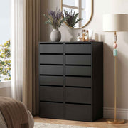 Darrahopens Furniture > Bedroom > Dressers Artiss 2x Chest of 6 Drawers Dresser Tallboy Black In Australia - Darrahopens