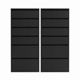 Darrahopens Furniture > Bedroom > Dressers Artiss 2x Chest of 6 Drawers Dresser Tallboy Black In Australia - Darrahopens