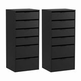 Darrahopens Furniture > Bedroom > Dressers Artiss 2x Chest of 6 Drawers Dresser Tallboy Black In Australia - Darrahopens