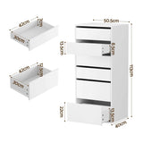 Darrahopens Furniture > Bedroom > Dressers Artiss 2x Chest of 6 Drawers Dresser Tallboy White