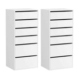 Darrahopens Furniture > Bedroom > Dressers Artiss 2x Chest of 6 Drawers Dresser Tallboy White