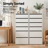 Darrahopens Furniture > Bedroom > Dressers Artiss 2x Chest of 6 Drawers Dresser Tallboy White