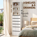 Darrahopens Furniture > Bedroom > Dressers Artiss 2x Chest of 6 Drawers Tallboy Cabinet Adjustable Shelf White