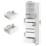 Darrahopens Furniture > Bedroom > Dressers Artiss 2x Chest of 6 Drawers Tallboy Cabinet Adjustable Shelf White