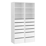 Darrahopens Furniture > Bedroom > Dressers Artiss 2x Chest of 6 Drawers Tallboy Cabinet Adjustable Shelf White
