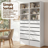 Darrahopens Furniture > Bedroom > Dressers Artiss 2x Chest of 6 Drawers Tallboy Cabinet Adjustable Shelf White