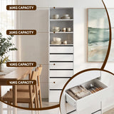 Darrahopens Furniture > Bedroom > Dressers Artiss 2x Chest of 6 Drawers Tallboy Cabinet Adjustable Shelf White