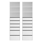 Darrahopens Furniture > Bedroom > Dressers Artiss 2x Chest of 6 Drawers Tallboy Cabinet Adjustable Shelf White