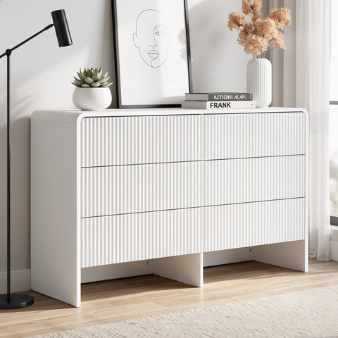 Darrahopens Furniture > Bedroom > Dressers Artiss 6 Chest of Drawers Dresser Cabinet White