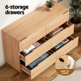 Darrahopens Furniture > Bedroom > Dressers Artiss 6 Chest of Drawers Dresser Table Pine