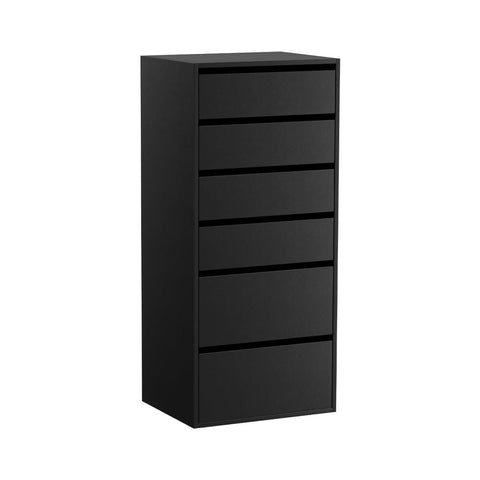 Darrahopens Furniture > Bedroom > Dressers Artiss 6 Chest of Drawers Dresser Tallboy Black