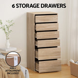 Darrahopens Furniture > Bedroom > Dressers Artiss 6 Chest of Drawers Dresser Tallboy Pine
