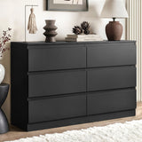 Darrahopens Furniture > Bedroom > Dressers Artiss 6 Chest of Drawers Lowboy Black