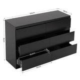 Darrahopens Furniture > Bedroom > Dressers Artiss 6 Chest of Drawers Lowboy Black