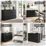 Darrahopens Furniture > Bedroom > Dressers Artiss 6 Chest of Drawers Lowboy Black