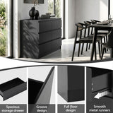 Darrahopens Furniture > Bedroom > Dressers Artiss 6 Chest of Drawers Lowboy Black