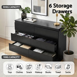 Darrahopens Furniture > Bedroom > Dressers Artiss 6 Chest of Drawers Lowboy Black
