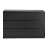 Darrahopens Furniture > Bedroom > Dressers Artiss 6 Chest of Drawers Lowboy Black