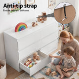 Darrahopens Furniture > Bedroom > Dressers Artiss 6 Chest of Drawers Lowboy White