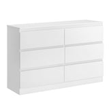 Darrahopens Furniture > Bedroom > Dressers Artiss 6 Chest of Drawers Lowboy White