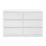 Darrahopens Furniture > Bedroom > Dressers Artiss 6 Chest of Drawers Lowboy White