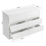 Artiss 6 Chest of Drawers Lowboy White