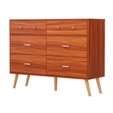Darrahopens Furniture > Bedroom > Dressers Artiss 6 Chest of Drawers Storage Cabinet Walnut