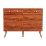 Darrahopens Furniture > Bedroom > Dressers Artiss 6 Chest of Drawers Storage Cabinet Walnut