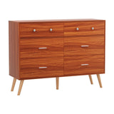 Darrahopens Furniture > Bedroom > Dressers Artiss 6 Chest of Drawers Storage Cabinet Walnut