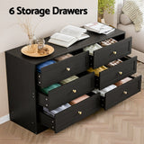Darrahopens Furniture > Bedroom > Dressers Artiss 6 Chest of Drawers Tallboy Cabinet - LEIF Black