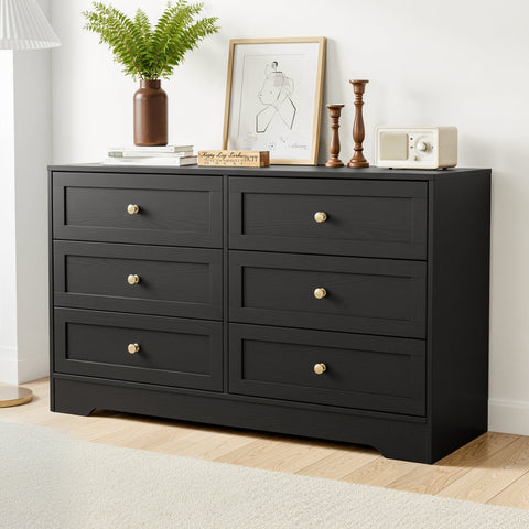 Darrahopens Furniture > Bedroom > Dressers Artiss 6 Chest of Drawers Tallboy Cabinet - LEIF Black